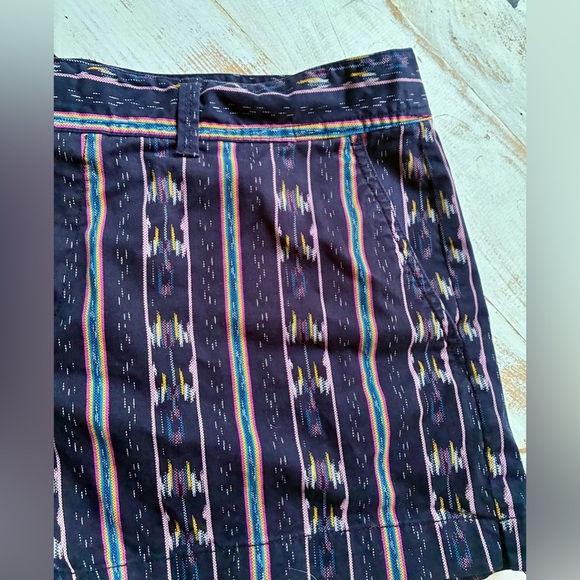 GAP City Short Chino Aztec Stripes Navy Blue casual boho everyday preppy 14 EUC - Picture 8 of 16